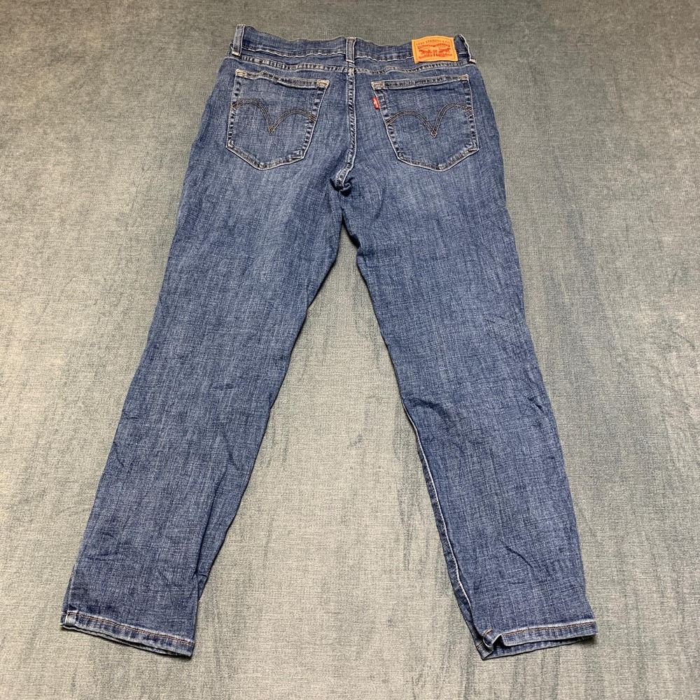 Levi's Boyfriend Jeans Womens 30x27 Blue Denim Distressed Medium Wash Straight